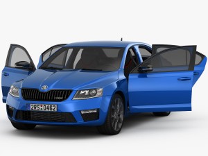 skoda octavia rs 2014 detailed interior 3Dモデル