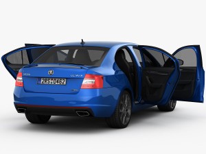 skoda octavia rs 2014 detailed interior 3Dモデル