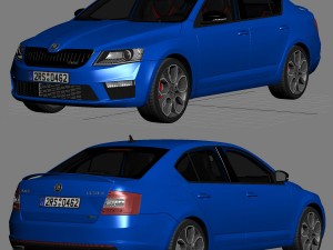 skoda octavia rs 2014 detailed interior 3Dモデル
