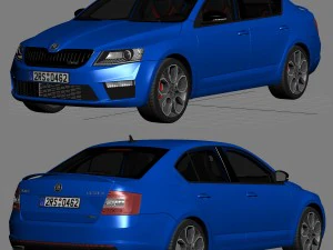 skoda octavia rs 2014 detailed interior 3D Model