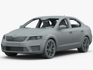 skoda octavia rs 2014 detailed interior 3Dモデル