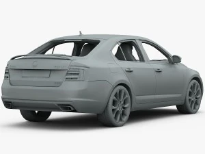 skoda octavia rs 2014 detailed interior 3D Model
