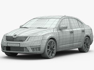 skoda octavia rs 2014 detailed interior 3Dモデル