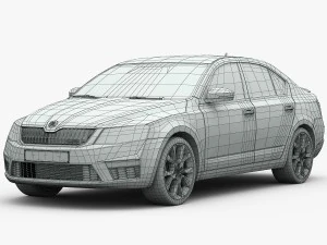 skoda octavia rs 2014 detailed interior 3D Model