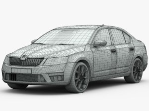 skoda octavia rs 2014 detailed interior 3Dモデル