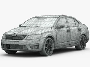 skoda octavia rs 2014 detailed interior 3D Model