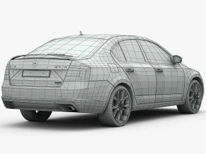 skoda octavia rs 2014 detailed interior 3D Model
