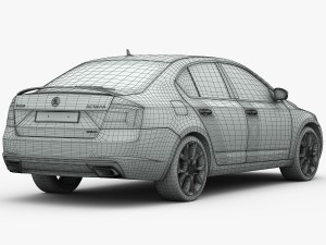 skoda octavia rs 2014 detailed interior 3Dモデル