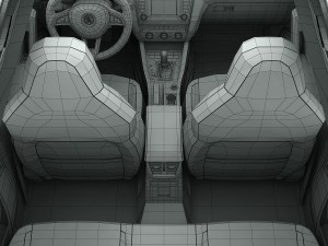 skoda octavia rs 2014 detailed interior 3Dモデル