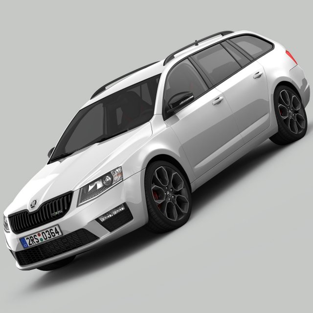 skoda octavia combi rs 2014 detailed interior Modelo 3D .c4d .max .obj .3ds .fbx .stl .blend 