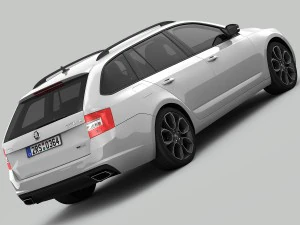 skoda octavia combi rs 2014 detailed interior 3D Model