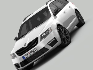 skoda octavia combi rs 2014 detailed interior Modelo 3D