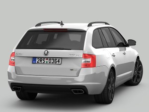 skoda octavia combi rs 2014 detailed interior Modelo 3D