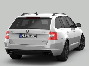 skoda octavia combi rs 2014 detailed interior 3D Model
