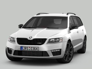 skoda octavia combi rs 2014 detailed interior Modelo 3D