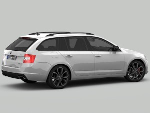 skoda octavia combi rs 2014 detailed interior Modelo 3D