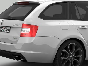 skoda octavia combi rs 2014 detailed interior Modelo 3D