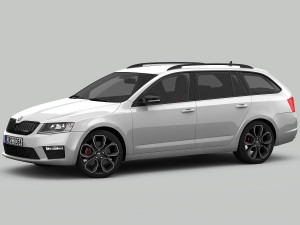 skoda octavia combi rs 2014 detailed interior Modelo 3D