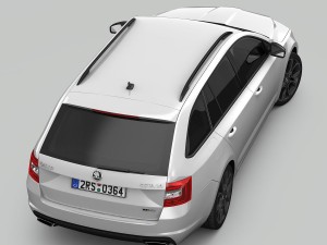 skoda octavia combi rs 2014 detailed interior Modelo 3D