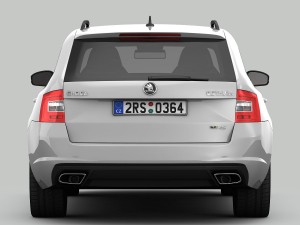 skoda octavia combi rs 2014 detailed interior Modelo 3D