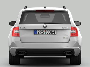 skoda octavia combi rs 2014 detailed interior 3D Model