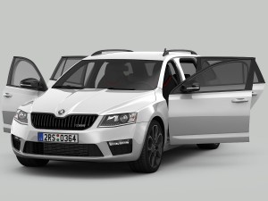 skoda octavia combi rs 2014 detailed interior Modelo 3D