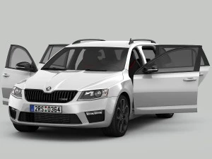 skoda octavia combi rs 2014 detailed interior 3D Model