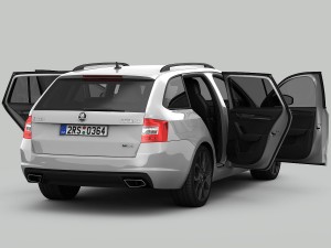 skoda octavia combi rs 2014 detailed interior Modelo 3D