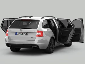 skoda octavia combi rs 2014 detailed interior 3D Model