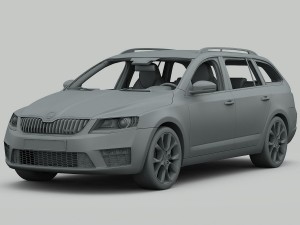 skoda octavia combi rs 2014 detailed interior Modelo 3D