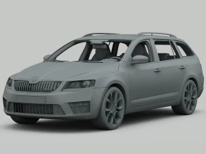 skoda octavia combi rs 2014 detailed interior 3D Model