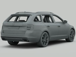 skoda octavia combi rs 2014 detailed interior 3D Model