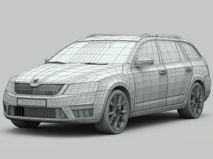 skoda octavia combi rs 2014 detailed interior 3D Model