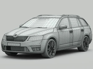 skoda octavia combi rs 2014 detailed interior 3D Model