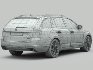 skoda octavia combi rs 2014 detailed interior Modelo 3D