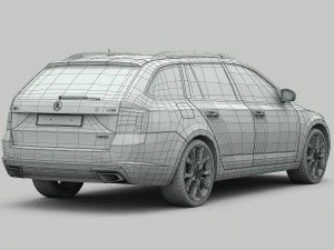 skoda octavia combi rs 2014 detailed interior 3D Model