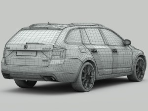 skoda octavia combi rs 2014 detailed interior Modelo 3D