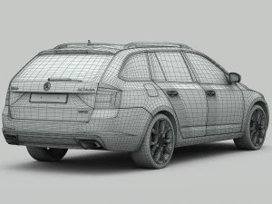 skoda octavia combi rs 2014 detailed interior 3D Model