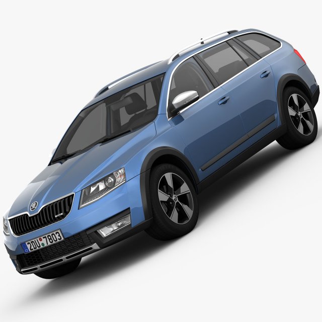skoda octavia scout 2015 detailed interior Model 3D .c4d .max .obj .3ds .fbx .stl .blend 