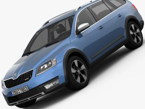 skoda octavia scout 2015 interior detallado Modelo 3D