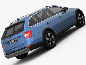 skoda octavia scout 2015 detailed interior Model 3D