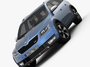 skoda octavia scout 2015 detailed interior Model 3D
