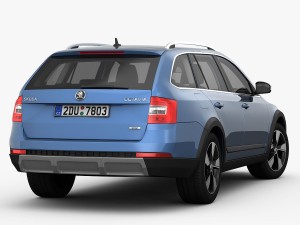 skoda octavia scout 2015 detailed interior Model 3D