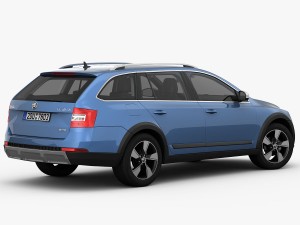 skoda octavia scout 2015 detailed interior Model 3D