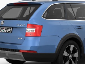 skoda octavia scout 2015 detailed interior Model 3D
