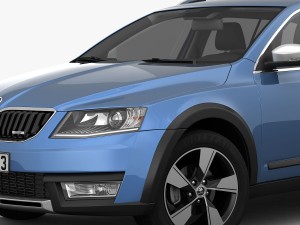 skoda octavia scout 2015 detailed interior Model 3D