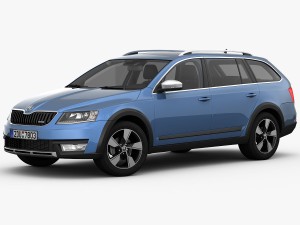 skoda octavia scout 2015 detailed interior Model 3D