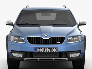 skoda octavia scout 2015 detailed interior Model 3D