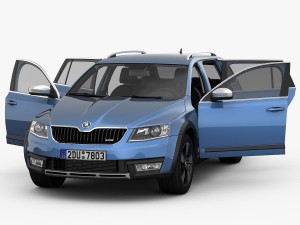 skoda octavia scout 2015 detailed interior Model 3D