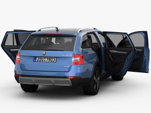 skoda octavia scout 2015 detailed interior Model 3D